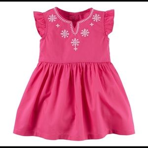 Carter's Embroidered Flutter Sleeve Dress 6 Months